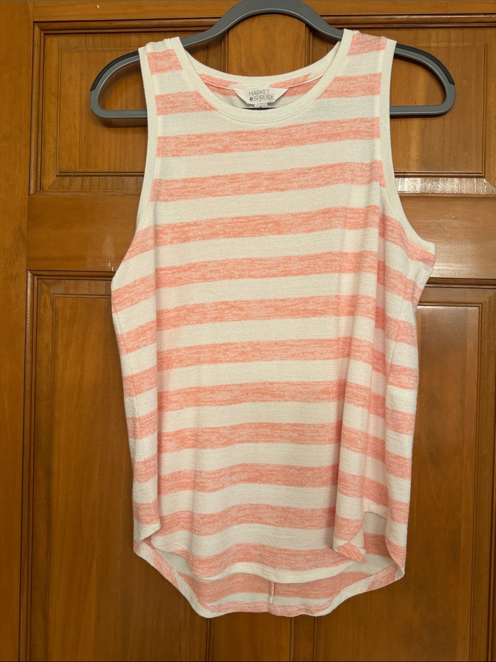 Market & Spruce Cream and Pink Striped Tank